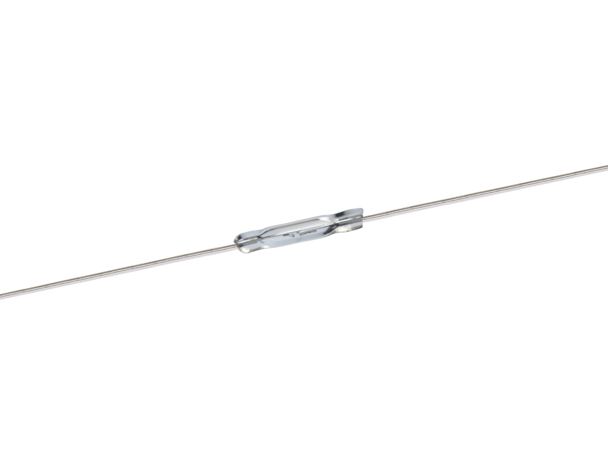 A SW GP501 metal wire tensioner is attached between two ends of a thin steel cable, set against a plain white background. by Standex Detect